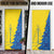 Ukraine Christmas Door Cover with Yellow and Blue Tree Design and Traditional Embroidery - Wonder Print Shop