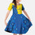 Ukraine Christmas Family Matching Mermaid Dress and Hawaiian Shirt with Yellow and Blue Tree Design and Traditional Embroidery - Wonder Print Shop