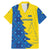 Ukraine Christmas Family Matching Mermaid Dress and Hawaiian Shirt with Yellow and Blue Tree Design and Traditional Embroidery - Wonder Print Shop