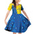 Ukraine Christmas Family Matching Off Shoulder Short Dress and Hawaiian Shirt with Yellow and Blue Tree Design and Traditional Embroidery - Wonder Print Shop