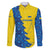 Ukraine Christmas Family Matching Puletasi and Hawaiian Shirt with Yellow and Blue Tree Design and Traditional Embroidery - Wonder Print Shop