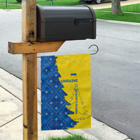 Ukraine Christmas Garden Flag with Yellow and Blue Tree Design and Traditional Embroidery - Wonder Print Shop