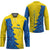 Ukraine Christmas Hockey Jersey with Yellow and Blue Tree Design and Traditional Embroidery - Wonder Print Shop