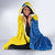 Ukraine Christmas Hooded Blanket with Yellow and Blue Tree Design and Traditional Embroidery - Wonder Print Shop