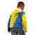 Ukraine Christmas Kid Hoodie with Yellow and Blue Tree Design and Traditional Embroidery - Wonder Print Shop