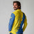Ukraine Christmas Long Sleeve Polo Shirt with Yellow and Blue Tree Design and Traditional Embroidery - Wonder Print Shop