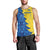 Ukraine Christmas Men Tank Top with Yellow and Blue Tree Design and Traditional Embroidery - Wonder Print Shop