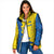 Ukraine Christmas Padded Jacket with Yellow and Blue Tree Design and Traditional Embroidery - Wonder Print Shop