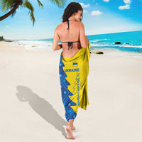 Ukraine Christmas Sarong with Yellow and Blue Tree Design and Traditional Embroidery - Wonder Print Shop