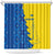 Ukraine Christmas Shower Curtain with Yellow and Blue Tree Design and Traditional Embroidery - Wonder Print Shop