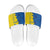 Ukraine Christmas Slide Sandals with Yellow and Blue Tree Design and Traditional Embroidery - Wonder Print Shop