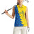 Ukraine Christmas Women Sleeveless Polo Shirt with Yellow and Blue Tree Design and Traditional Embroidery - Wonder Print Shop