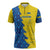 Ukraine Christmas Zipper Polo Shirt with Yellow and Blue Tree Design and Traditional Embroidery - Wonder Print Shop