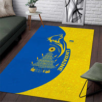 Ukraine Christmas Area Rug with Howling Wolf Sunflower Tree and Traditional Ornament Design - Wonder Print Shop