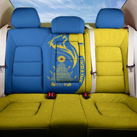 Ukraine Christmas Back Car Seat Cover with Howling Wolf Sunflower Tree and Traditional Ornament Design - Wonder Print Shop