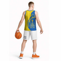 Ukraine Christmas Basketball Jersey with Howling Wolf Sunflower Tree and Traditional Ornament Design - Wonder Print Shop