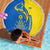 Ukraine Christmas Beach Blanket with Howling Wolf Sunflower Tree and Traditional Ornament Design - Wonder Print Shop