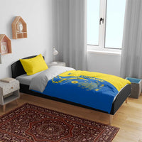 Ukraine Christmas Bedding Set with Howling Wolf Sunflower Tree and Traditional Ornament Design - Wonder Print Shop