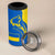 Ukraine Christmas 4 in 1 Can Cooler Tumbler with Howling Wolf Sunflower Tree and Traditional Ornament Design - Wonder Print Shop