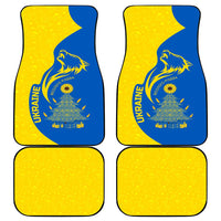 Ukraine Christmas Car Mats with Howling Wolf Sunflower Tree and Traditional Ornament Design - Wonder Print Shop