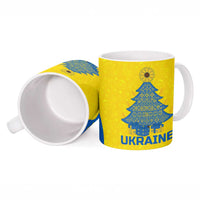 Ukraine Christmas Ceramic Mug with Howling Wolf Sunflower Tree and Traditional Ornament Design - Wonder Print Shop