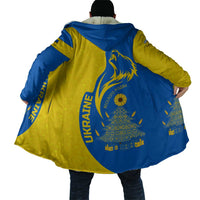 Ukraine Christmas Cloak with Howling Wolf Sunflower Tree and Traditional Ornament Design - Wonder Print Shop