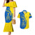 Ukraine Christmas Couples Matching Mermaid Dress and Hawaiian Shirt with Howling Wolf Sunflower Tree and Traditional Ornament Design - Wonder Print Shop