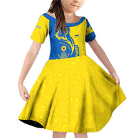 Ukraine Christmas Family Matching Off Shoulder Short Dress and Hawaiian Shirt with Howling Wolf Sunflower Tree and Traditional Ornament Design - Wonder Print Shop