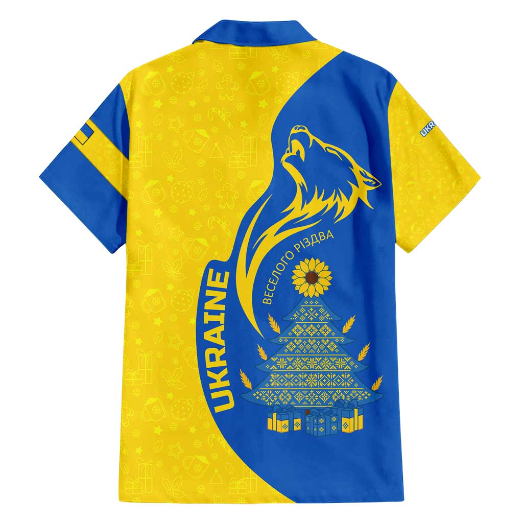 Ukraine Christmas Family Matching Puletasi and Hawaiian Shirt with Howling Wolf Sunflower Tree and Traditional Ornament Design - Wonder Print Shop