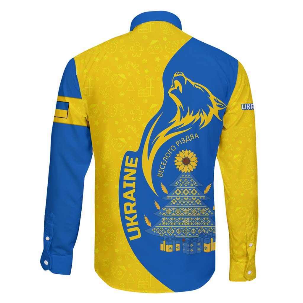 Ukraine Christmas Family Matching Puletasi and Hawaiian Shirt with Howling Wolf Sunflower Tree and Traditional Ornament Design - Wonder Print Shop