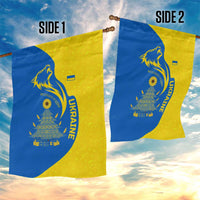 Ukraine Christmas Garden Flag with Howling Wolf Sunflower Tree and Traditional Ornament Design - Wonder Print Shop