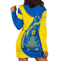 Ukraine Christmas Hoodie Dress with Howling Wolf Sunflower Tree and Traditional Ornament Design - Wonder Print Shop