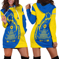 Ukraine Christmas Hoodie Dress with Howling Wolf Sunflower Tree and Traditional Ornament Design - Wonder Print Shop