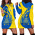 Ukraine Christmas Hoodie Dress with Howling Wolf Sunflower Tree and Traditional Ornament Design - Wonder Print Shop