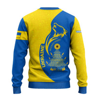 Ukraine Christmas Ugly Christmas Sweater with Howling Wolf Sunflower Tree and Traditional Ornament Design - Wonder Print Shop