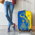 Ukraine Christmas Luggage Cover with Howling Wolf Sunflower Tree and Traditional Ornament Design - Wonder Print Shop