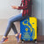 Ukraine Christmas Luggage Cover with Howling Wolf Sunflower Tree and Traditional Ornament Design - Wonder Print Shop