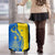 Ukraine Christmas Luggage Cover with Howling Wolf Sunflower Tree and Traditional Ornament Design - Wonder Print Shop