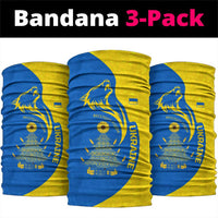 Ukraine Christmas Neck Gaiter with Howling Wolf Sunflower Tree and Traditional Ornament Design - Wonder Print Shop