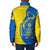Ukraine Christmas Padded Jacket with Howling Wolf Sunflower Tree and Traditional Ornament Design - Wonder Print Shop