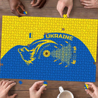 Ukraine Christmas Puzzle with Howling Wolf Sunflower Tree and Traditional Ornament Design - Wonder Print Shop