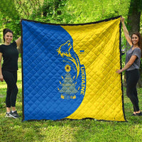 Ukraine Christmas Quilt with Howling Wolf Sunflower Tree and Traditional Ornament Design - Wonder Print Shop