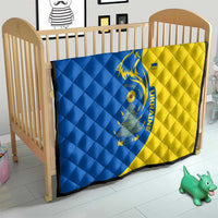 Ukraine Christmas Quilt with Howling Wolf Sunflower Tree and Traditional Ornament Design - Wonder Print Shop