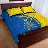 Ukraine Christmas Quilt Bed Set with Howling Wolf Sunflower Tree and Traditional Ornament Design - Wonder Print Shop