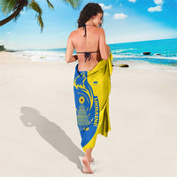 Ukraine Christmas Sarong with Howling Wolf Sunflower Tree and Traditional Ornament Design - Wonder Print Shop