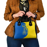 Ukraine Christmas Shoulder Handbag with Howling Wolf Sunflower Tree and Traditional Ornament Design - Wonder Print Shop