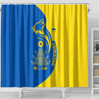 Ukraine Christmas Shower Curtain with Howling Wolf Sunflower Tree and Traditional Ornament Design - Wonder Print Shop