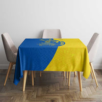 Ukraine Christmas Tablecloth with Howling Wolf Sunflower Tree and Traditional Ornament Design - Wonder Print Shop