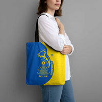 Ukraine Christmas Tote Bag with Howling Wolf Sunflower Tree and Traditional Ornament Design - Wonder Print Shop