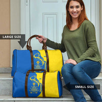 Ukraine Christmas Travel Bag with Howling Wolf Sunflower Tree and Traditional Ornament Design - Wonder Print Shop